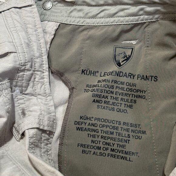 Kuhl Outdoor Hiking Pants Womens 2 Regular Beige Cargo Pockets Drawstring 28x32 - Picture 9 of 13